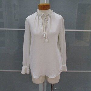 Ann Taylor Long Sleeve Popover Blouse